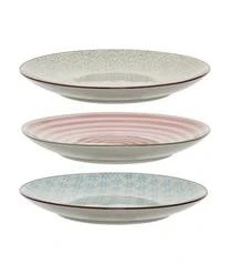 Bloomingville Handbemalte Frühstücksteller Patrizia Mit Verspieltem Muster, 3er-Set -Bloomingville sales 1161553