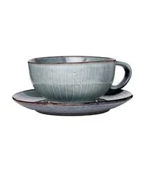 Broste Copenhagen Handgemachte Tasse Mit Untertasse Nordic Sea -Bloomingville sales 1202693