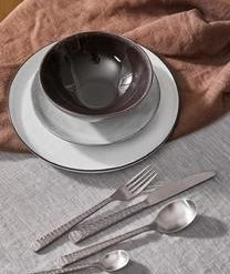 Broste Copenhagen Silbernes Besteck-Set Hune Mit Gehämmerten Griffen, 4 Personen (16-tlg.) -Bloomingville sales 1262747