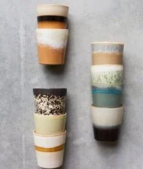 HKliving Handgemachte XS Becher 70's, 4er-Set 18 HKliving Handgemachte XS Becher 70's, 4er-Set -Bloomingville sales 1379307