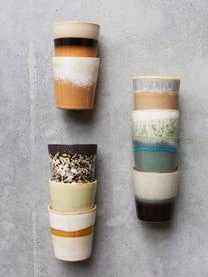 HKliving Handgemachte XS Becher 70's, 4er-Set 10 HKliving Handgemachte XS Becher 70's, 4er-Set – Bild 8