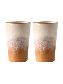 HKliving Handgemachte XL Becher 70's, 2er-Set 3 HKliving Handgemachte XL Becher 70's, 2er-Set