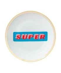 Bitossi Home Porzellan-Frühstücksteller Super Mit Aufschrift