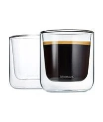 Blomus Doppelwandige Glas-Becher Nero, 2 Stück
