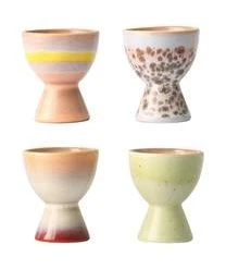 HKliving Handgemachte Eierbecher 70's, 4-Set