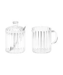 Andrea House Milchkännchen Und Zuckerdose Brilia Aus Glas, 3-er Set