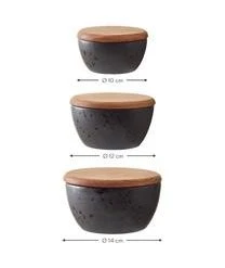 BITZ Aufbewahrungsschalen-Set Gasper Mit Holzdeckel, 3-tlg. -Bloomingville sales 1557665