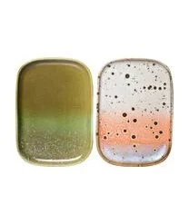 HKliving Handgemachte Servierplatten 70's, L 15 X B 11 Cm, 2er-Set