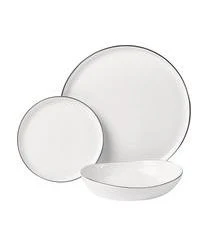 Broste Copenhagen Handgemachtes Geschirr-Set Salt Aus Porzellan, 4 Personen (12-tlg.) -Bloomingville sales 1578883