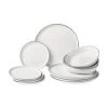 Broste Copenhagen Handgemachtes Geschirr-Set Salt Aus Porzellan, 4 Personen (12-tlg.) -Bloomingville sales 1578884