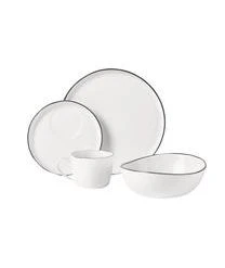 Broste Copenhagen Handgemachtes Frühstücks-Set Salt Aus Porzellan, 4 Personen (16-tlg.) -Bloomingville sales 1578922