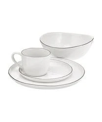 Broste Copenhagen Handgemachtes Frühstücks-Set Salt Aus Porzellan, 4 Personen (16-tlg.) -Bloomingville sales 1578932