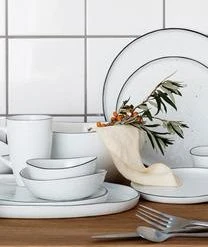 Broste Copenhagen Handgemachtes Frühstücks-Set Salt Aus Porzellan, 4 Personen (16-tlg.) -Bloomingville sales 1578939