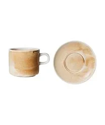 HKliving Porzellan-Tassen Chef Mit Untertellern, 4 Stück -Bloomingville sales 1648649