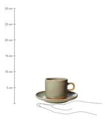 HKliving Porzellan-Tassen Chef Mit Untertellern, 4 Stück -Bloomingville sales 1650371