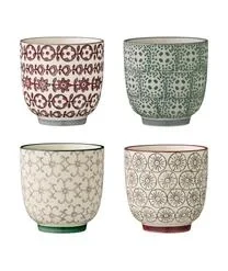 Bloomingville XS Becher Karine Mit Kleinem Muster, 4er-Set