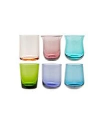 Bitossi Home Mundgeblasene Schnapsgläser Diseguale In Unterschiedlichen Farben Und Formen, 6 Stück