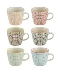 Bloomingville Tassen Carla Mit Kleinem Muster, 6er-Set