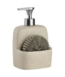 Andrea House Seifenspender Sand Mit Schwamm, 2-tlg.