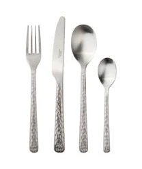 Broste Copenhagen Silbernes Besteck-Set Hune Mit Gehämmerten Griffen, 4 Personen (16-tlg.)