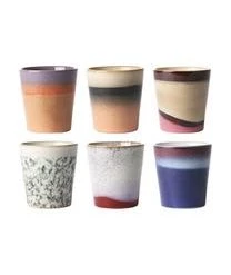 HKliving Handgemachte XS Becher 70's, 6er-Set