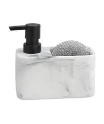 Andrea House Seifenspender Galia In Marmor-Optik Mit Schwamm, 2er-Set