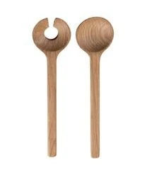BITZ Kurzes Salatbesteck Bit Aus Eichenholz, 2er-Set