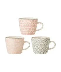 Bloomingville Tassen Cécile Mit Kleinem Muster, 3er-Set