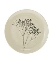 Bloomingville Handgemachter Frühstücksteller Bea Mit Gräser-Motiv