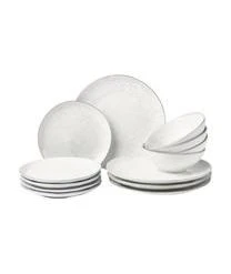 Broste Copenhagen Handgemachtes Geschirr-Set Nordic Sand, 4 Personen (12-tlg.)