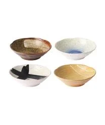 HKliving Handgemachte Schälchen Yunomi, 4er-Set