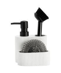 Andrea House Spülmittelspender Poly Mit Schwamm, 3-er Set