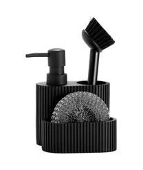 Andrea House Spülmittelspender Poly Mit Schwamm, 3-er Set