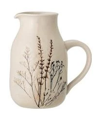 Bloomingville Handgemachter Krug Bea Mit Gräser-Motiv,1.5 L