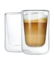 Blomus Doppelwandige Glas-Kaffeebecher Nero, 2 Stück