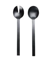 ByOn Schwarzes Salatbesteck Topina Mit Mattem Finish, 2er-Set