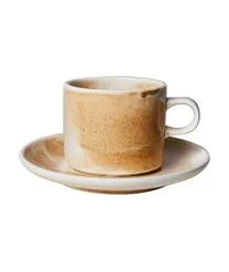 HKliving Porzellan-Tassen Chef Mit Untertellern, 4 Stück