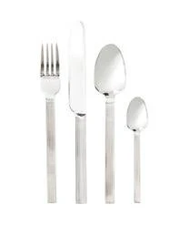 Jotex Silbernes Besteck-Set Lexi Mit Rillenstruktur Am Griff, 6 Personen (24-tlg.)