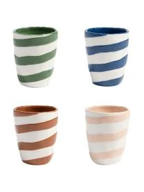 &k Amsterdam Handbemalte Becher Oblique Aus Dolomit, 4er-Set 3 &k Amsterdam Handbemalte Becher Oblique Aus Dolomit, 4er-Set