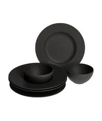 Villeroy & Boch Porzellan Geschirr-Set Rock, 2 Personen (6-tlg.)