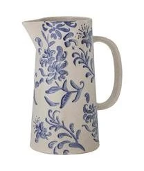 Bloomingville Handbemalter Wasserkrug Petunia Mit Blumenmuster, 1.7 L